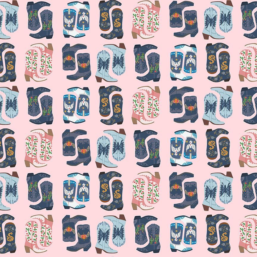 SHIMMER: Dancing Boots-Blush (1/4 Yard)