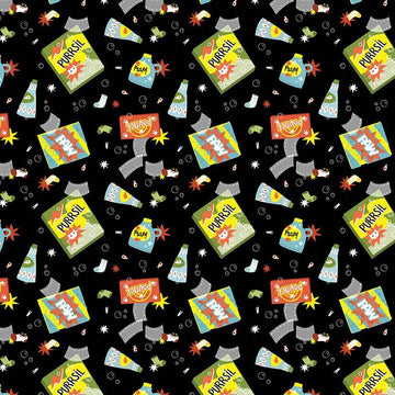CATS IN LAUNDRY: Suds & Purrs-Wren (1/4 Yard)