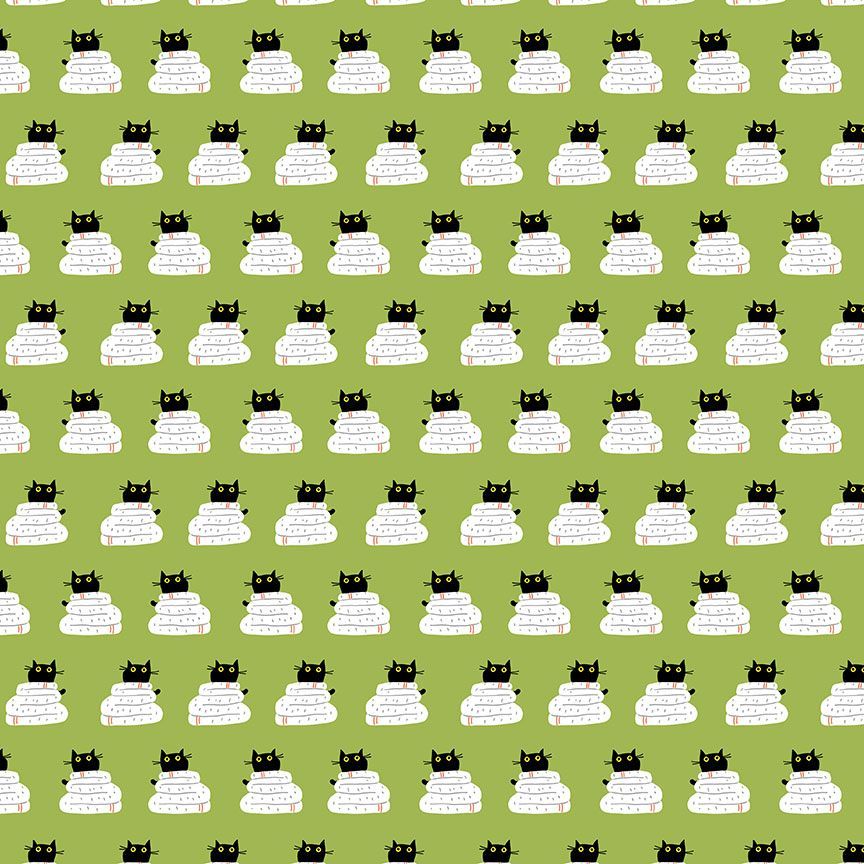 CATS IN LAUNDRY: Wrap-Grass (1/4 Yard)
