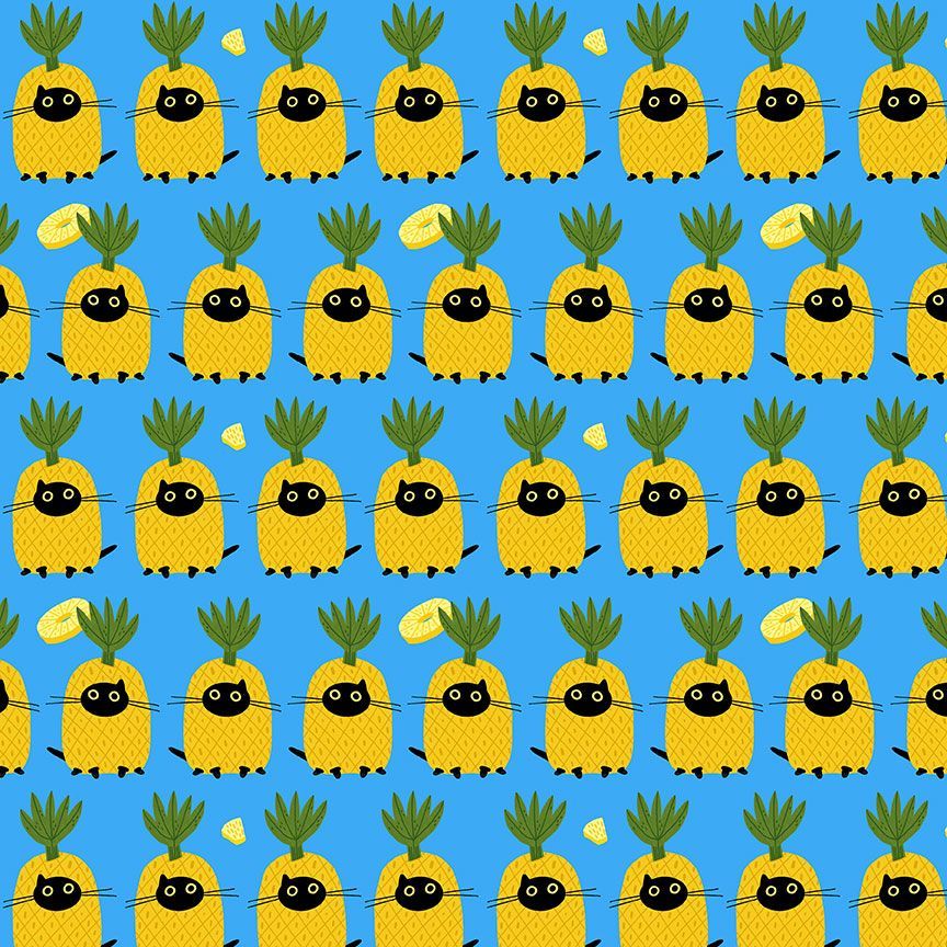 FURRUIT COCKTAIL: Pawnapples-Dresden (1/4 Yard)