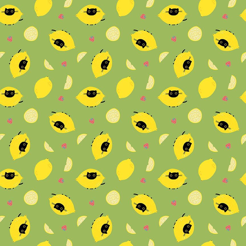 FURRUIT COCKTAIL: Sour Puss-Treetop (1/4 Yard)