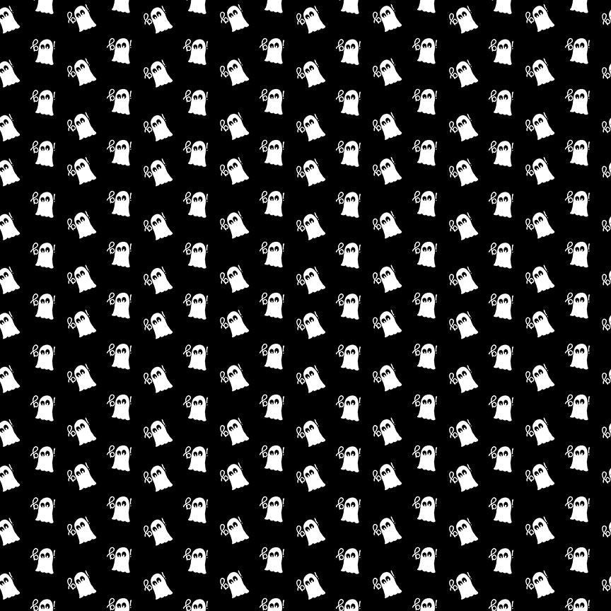 COSTUME PARTY: Boo-Black (1/4 Yard)