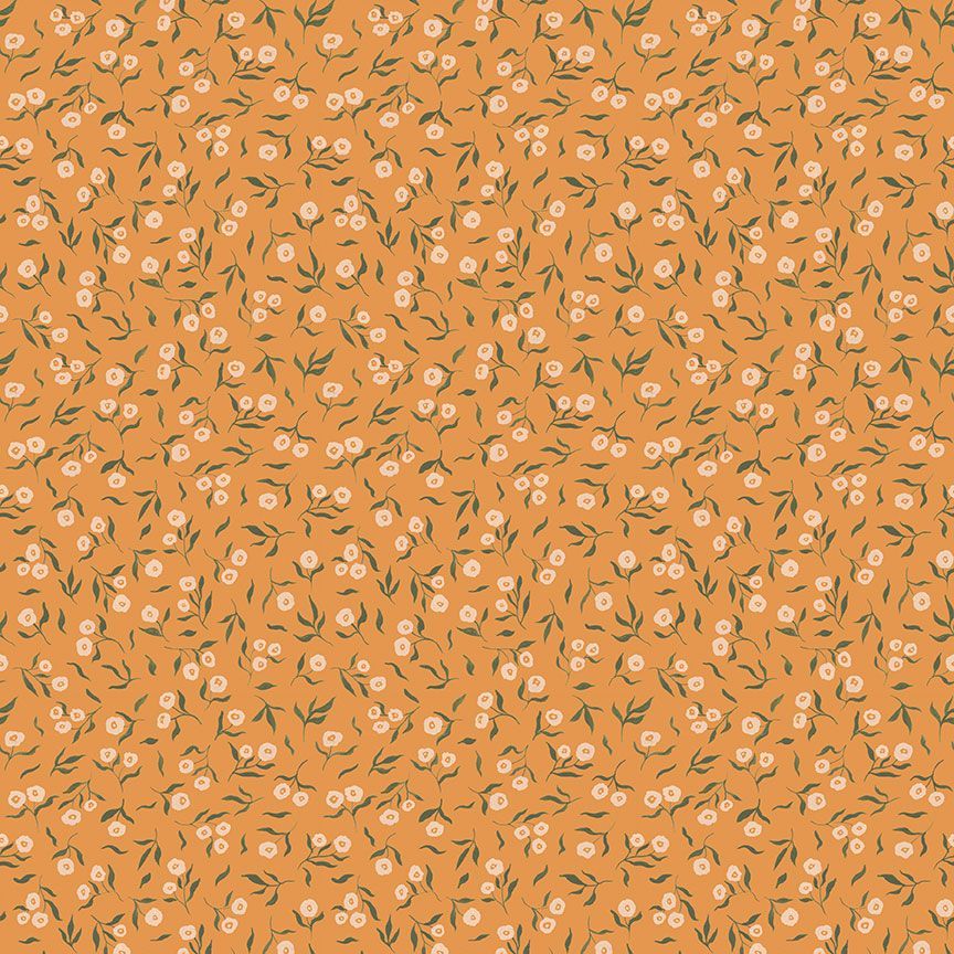Dear Stella Bookish: Ditsy-Mustard (1/4 Yard)