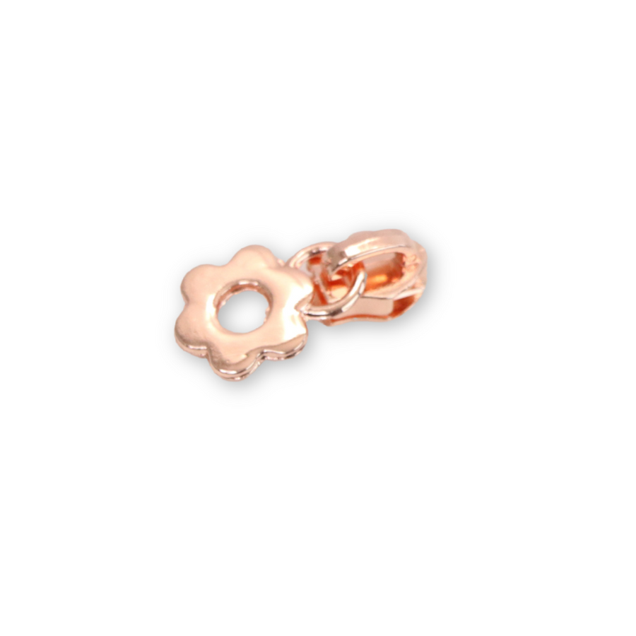 Flower Zipper Pull- Rose Gold