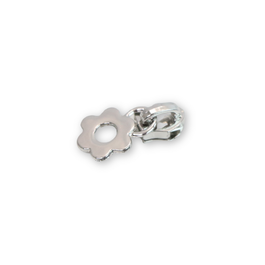 Sallie Tomato: Flower Zipper Pull-Nickel