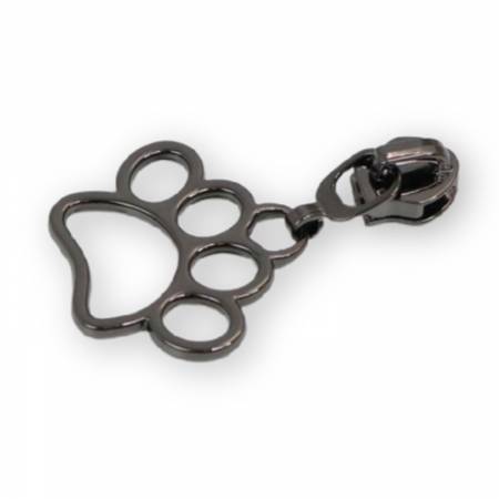 Paw Print Zipper Pull- Gunmetal