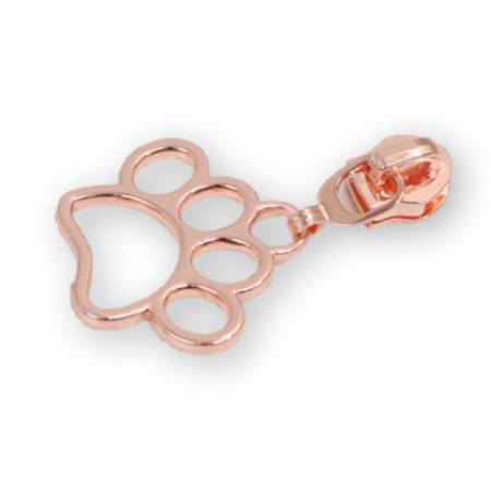 Sallie Tomato: Paw Print Zipper Pull-Rose Gold