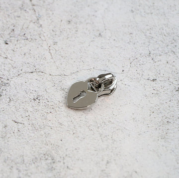 Sallie Tomato: Heart Padlock Zipper Pull-Nickel
