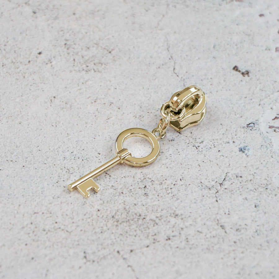 Key Zipper Pull- Gold