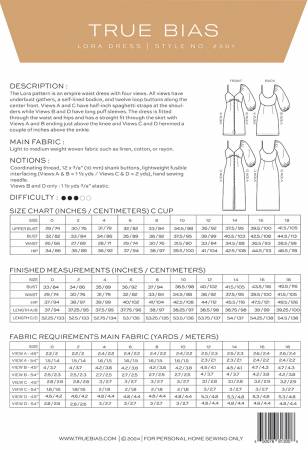 TRUE BIAS: Lora Dress Pattern