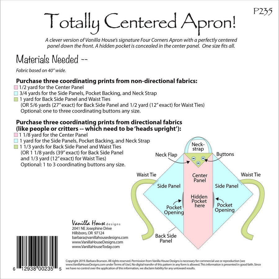 VANILLA HOUSE DESIGNS: Totally Centered Apron