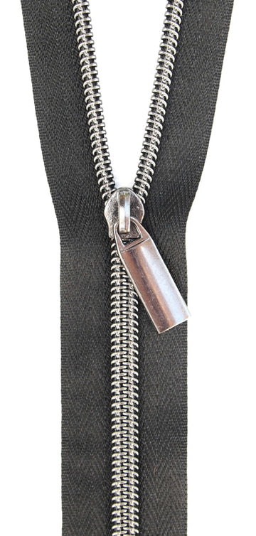Sallie Tomato: #5 Zippers by the Yard-Black/Gunmetal