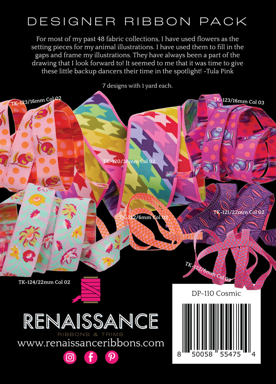 Tula Pink UNTAMED: Cosmic-Designer Ribbon Pack
