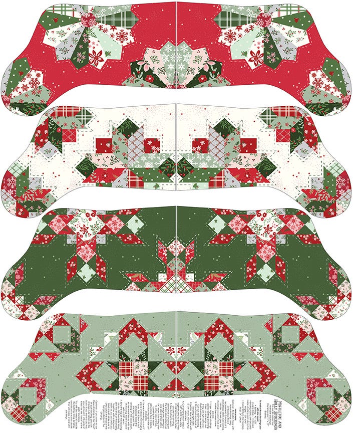 MISTLETOE & HOLLY: Stockings Panel