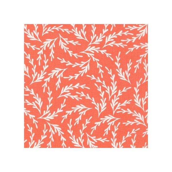 Paintbox by Elizabeth Hartman - Foliage in Nectarine (1/4 Yard)