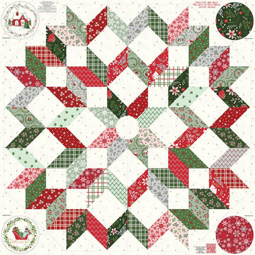 MISTLETOE & HOLLY: Tree Skirt and Potholder Panel