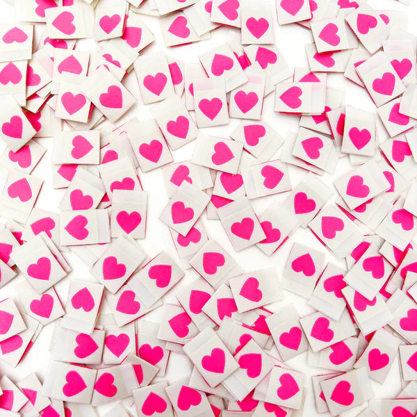 Sarah Hearts Sew in Labels: Hearts- Pink