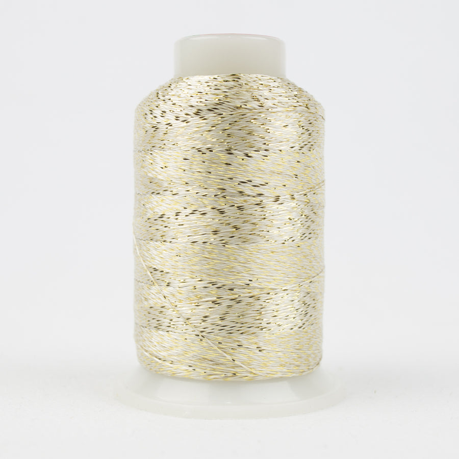 SPOTLITE: 40wt Metallic 1094yds-White/Gold Twist 6215