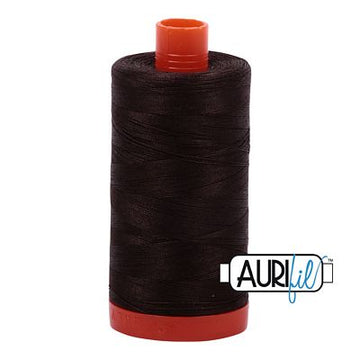 Aurifil: 50wt Cotton-Dark Bark 1130