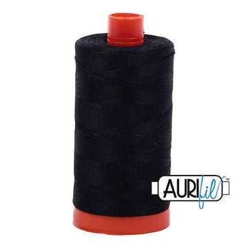 Aurifil: 50wt Cotton-Black 2692