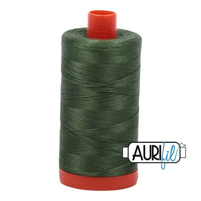 Aurifil: 50wt Cotton-Very Dark Grass Green 2890