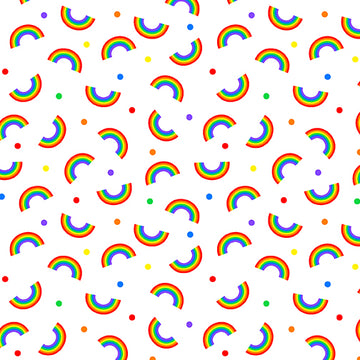 Rainbows of Hope in White (1/4 Yard)