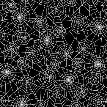Spider Web Party- Black/White (1/4 Yard)