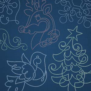 Continuous Line Holiday Embroidery CD
