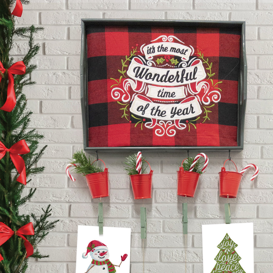 Holly Jolly Embroidery USB