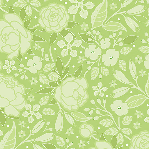 Frolic by Amanda Murphy: Silhouette Green (1/4 Yard)