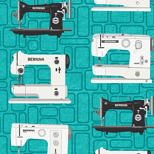 BERNINA Vintage in Teal (1/4 Yard)