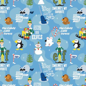 Elf the Movie: Movie Moments-Blue (1/4 Yard)