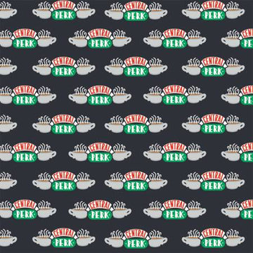 Friends: Central Perk in Black (1/4 Yard)