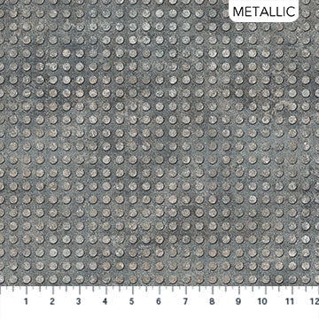 Heavy Metal- Metal Dots in Pewter (1/4 Yard)