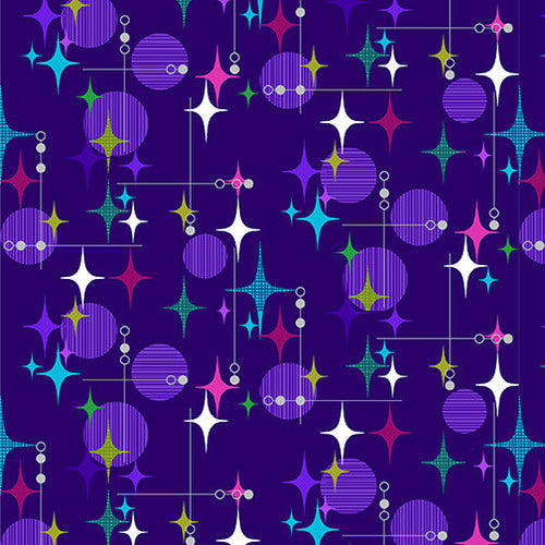 Mid-Century Modern: Start Struck Navy (1/4 Yard)
