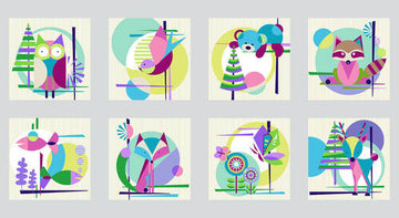 Mid-Century Modern: Species Gray/Purple Panel