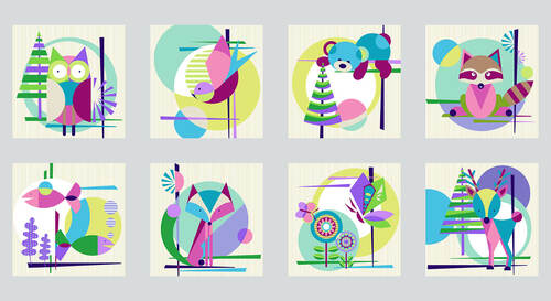 Mid-Century Modern: Specis Gray/Purple