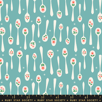 Ruby Star Society CAMELLIA: Stirring Turquoise (1/4 Yard)