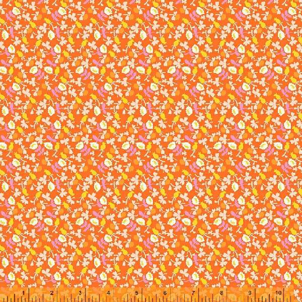 Heather Ross LUCKY RABBIT: Calico-Red Orange (1/4 Yard)