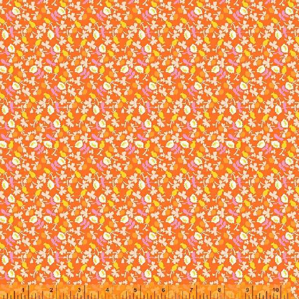 LUCKY RABBIT: Calico-Red Orange (1/4 Yard)