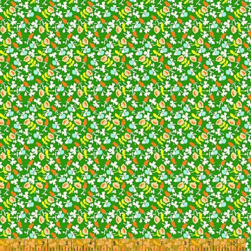 LUCKY RABBIT: Calico-Green (1/4 Yard)