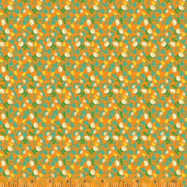 LUCKY RABBIT: Calico-Orange (1/4 Yard)