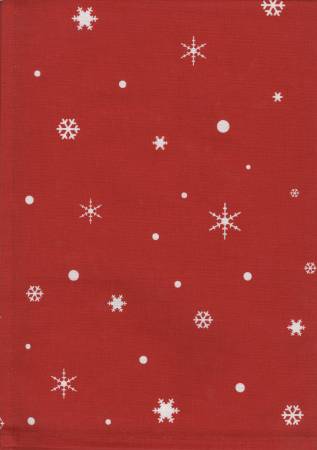 Dunroven Tea Towels-Snow Flake Bright Red