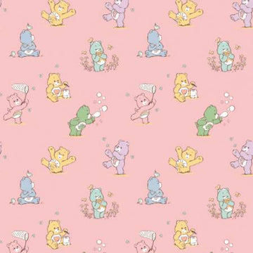 Care Bears- Playful Care Bears Flannel in Pink (1/4 Yard)