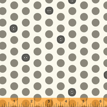 Bubbies Buttons and Blooms: Polka Dot Gray (1/4 Yard)