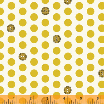 Bubbies Buttons and Blooms: Polka Dot Yellow (1/4 Yard)