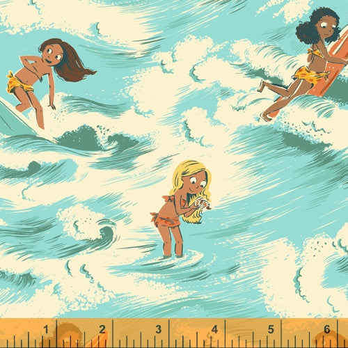 Heather Ross MALIBU: Sayulita in Aquamarine Canvas (1/4 Yard)