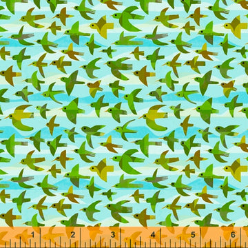 Woodland:  Green Birds (1/4 Yard)