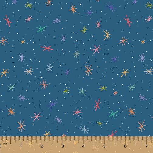 Wonderland: Winter Sky-Navy (1/4 Yard)