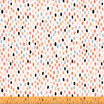 Mod Cats - Mod Dots in Ivory (1/4 Yard)